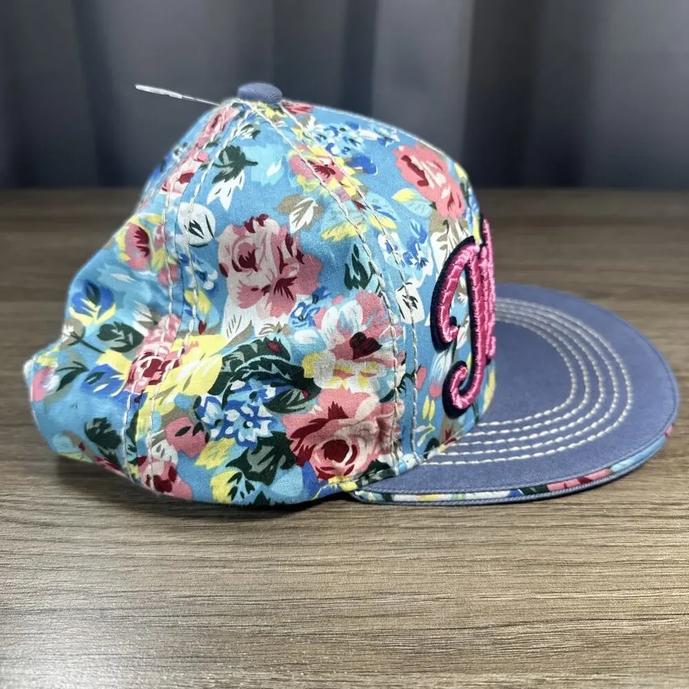 Jamaica Cap Blue Pink Floral SnapBack Surf Classic Embroidered Spell Out Logo